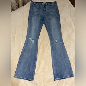 Kendall & Kylie flared distressed jeans